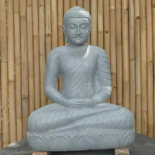Product image of the product “Seated Buddha made of Riverstone in Dhyana position - gesture of meditation, H. 80cm. ”
